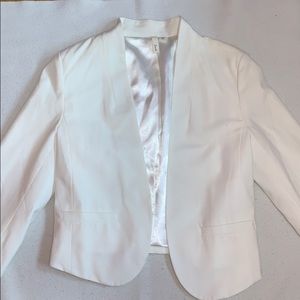 Cropped white blazer